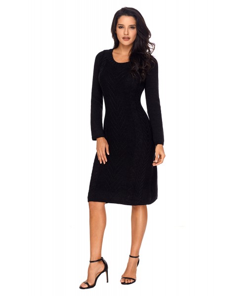 Black Women's Hand Knitted Sweater Dress