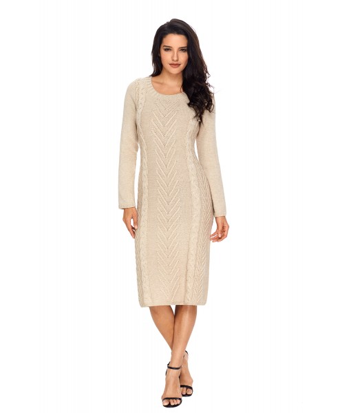 Khaki Women's Hand Knitted Sweater Dress