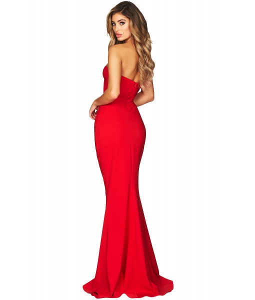 Red Strapless Sweetheart Neckline Mermaid Gown